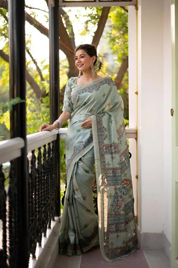 Mulberry Silk 1 Designer Wear Printed Saree Collection